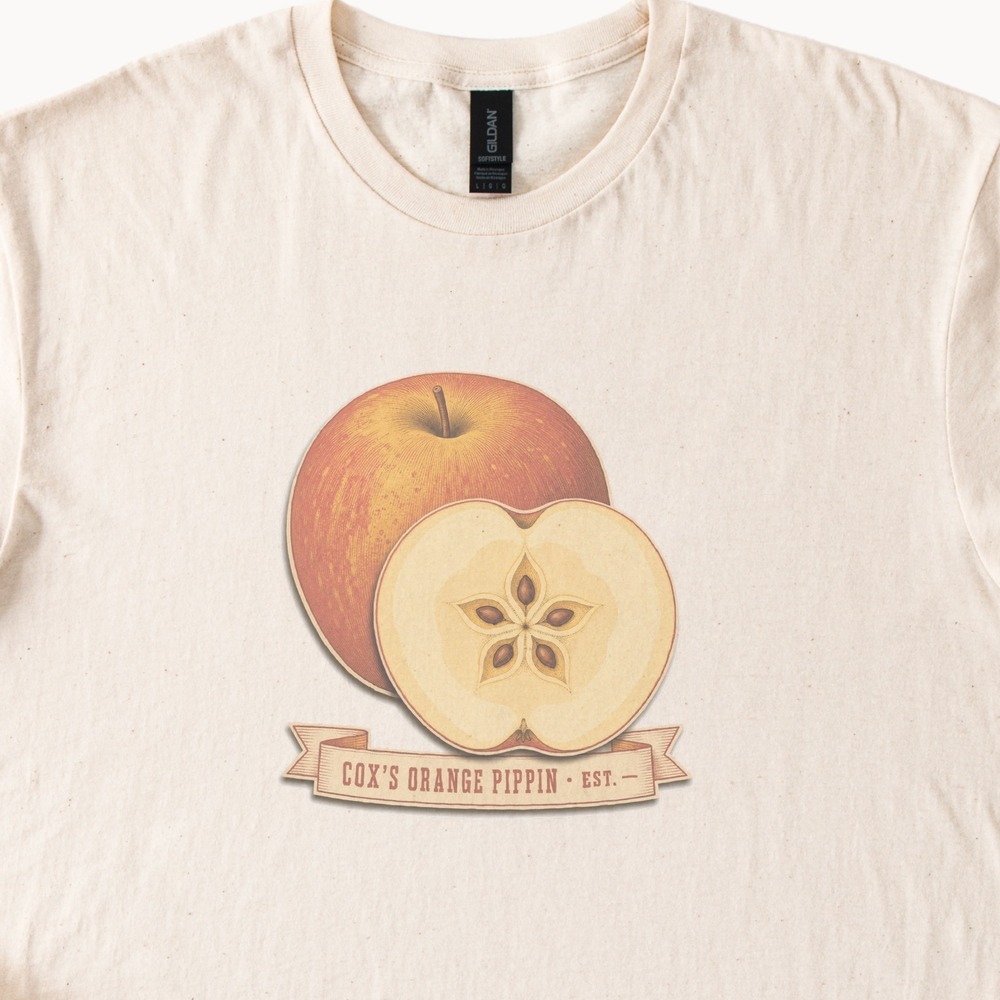 Cox's Orange Pippin Apple Sliced Open Ribbon Banner Tee